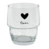 Sklenička se srdíčkem Love Birds - Ø 8*9 cm / 200 ml
