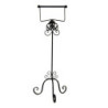 Černý antik kovový držák toaletního papíru Potier ornament - 27*24*70 cm