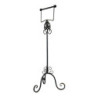Černý antik kovový držák toaletního papíru Potier ornament - 27*24*70 cm