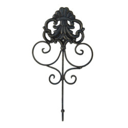Černý antik nástěnný háček Potier ornament  - 17*5*31 cm