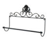 Černý antik nástěnný držák na kuchyňské role Potier ornament - 44*10*29 cm