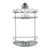 Černá antik nástěnná kovová polička Potier ornament - 33*16*53 cm