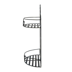 Černá antik nástěnná kovová polička Potier ornament - 33*16*53 cm