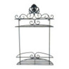 Černá antik nástěnná kovová polička Potier ornament - 33*16*53 cm