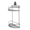 Černá antik nástěnná kovová polička Potier ornament - 33*16*53 cm