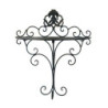 Černá antik nástěnná kovová polička Potier ornament - 33*20*39 cm