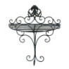 Černá antik nástěnná kovová polička Potier ornament - 33*20*39 cm