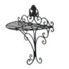 Černá antik nástěnná kovová polička Potier ornament - 33*20*39 cm