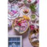 Růžový bavlněný ubrus na stůl s růžemi Dotty Rose - 150*250 cm