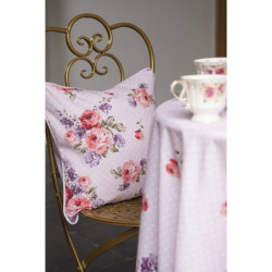 Růžový bavlněný potah na polštář s růžemi Dotty Rose - 40*40 cm