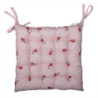 Růžový bavlněný podsedák s výplní s růžemi Dotty Rose  - 40*40*4 cm