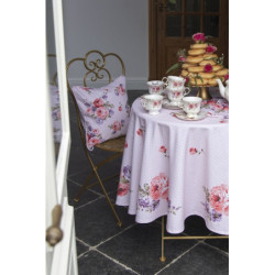 Růžový bavlněný podsedák s výplní s růžemi Dotty Rose  - 40*40*4 cm