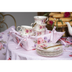 6ks bavlněné růžové prostírání s růžemi Dotty Rose - 48*33 cm