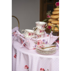 Růžová bavlněná zástěra s růžemi Dotty Rose - 70*85 cm