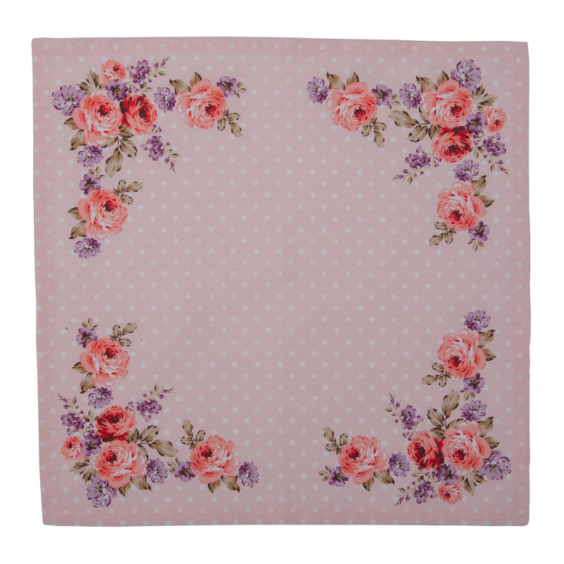 6ks bavlněné růžové ubrousky s růžemi Dotty Rose - 40*40 cm