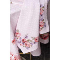 Růžová bavlněná chňapka - rukavice s růžemi Dotty Rose  - 18*30 cm