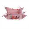 Růžový bavlněný košík na pečivo s růžemi Dotty Rose - 35*35*8 cm