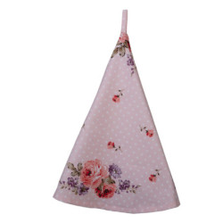 Růžová kulatá utěrka s růžemi Dotty Rose - Ø 80 cm