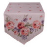 Růžový bavlněný běhoun na stůl s růžemi Dotty Rose - 50*160 cm