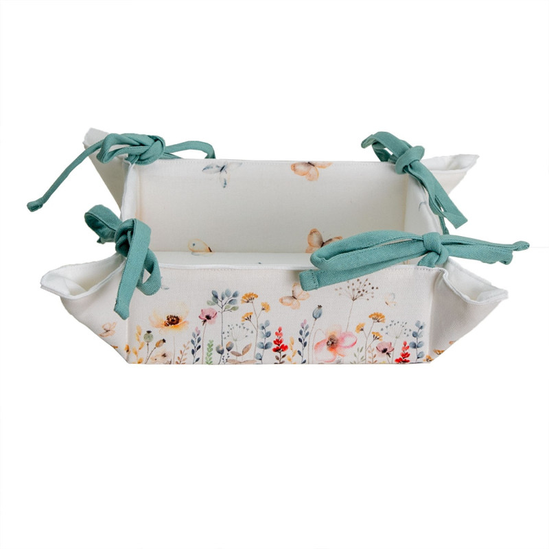 Bavlněný košík na pečivo Flowerbomb - 35*35*8 cm