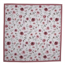 Bavlněný čtvercový ubrus s růžemi Rustic Rose - 100*100 cm