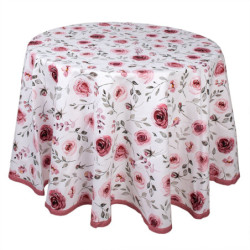 Bavlněný kulatý ubrus s růžemi Rustic Rose - Ø 170 cm