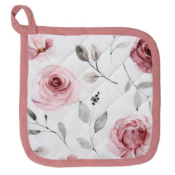 Bavlněná chňapka-podložka s růžemi Rustic Rose  - 20*20 cm
