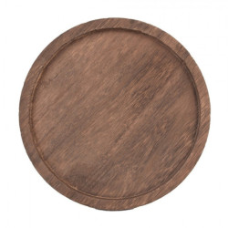 Dřevěný podnos se skleněným krytem - Ø 23*29 cm