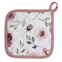 Bavlněná chňapka-podložka s růžemi Rustic Rose  - 20*20 cm