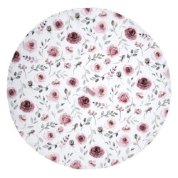 Bavlněná kulatá utěrka s růžemi Rustic Rose - Ø80 cm