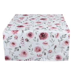 Bavlněný běhoun na stůl s růžemi Rustic Rose - 50*140 cm