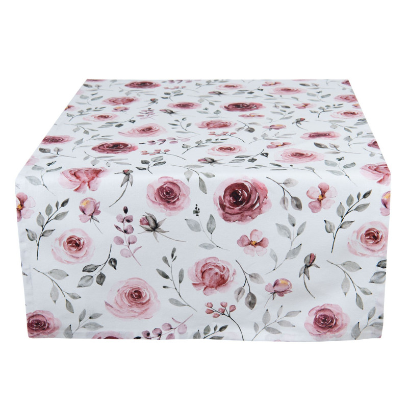 Bavlněný běhoun na stůl s růžemi Rustic Rose - 50*140 cm