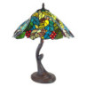 Zelená stolní lampa Tiffany s hroznovým vínem Tulie - Ø 41*58 cm E27/max 2*60W