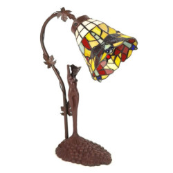 Stolní lampa Tiffany květ s dekorací ženy Womien - 15*9*21 cm E14/max 1*25W