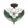 Krémovo-zelené stropní svítidlo Tiffany Malion  - Ø 36*31 cm E27/max 2*40W