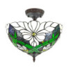 Krémovo-zelené stropní svítidlo Tiffany Malion  - Ø 36*31 cm E27/max 2*40W