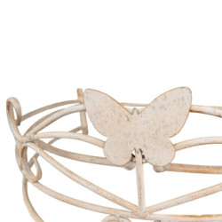 Béžový antik kovový baldachýn s motýlkem Butterfly - 66*46*23 cm