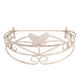 Béžový antik kovový baldachýn s motýlkem Butterfly - 66*46*23 cm