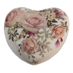 Keramické dekorační srdíčko s růžičkami Rosien - 11*11*4 cm