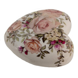 Keramické dekorační srdíčko s růžičkami Rosien - 11*11*4 cm