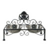 Černé antik kovové misky pro psa Potier ornament - 39*19*25 cm