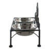 Černé antik kovové misky pro psa Potier ornament - 39*19*25 cm