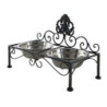 Černé antik kovové misky pro psa Potier ornament - 39*19*25 cm