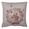 Béžový bavlněný povlak na polštář s králíčkem Happy Bunny  - 40*40 cm