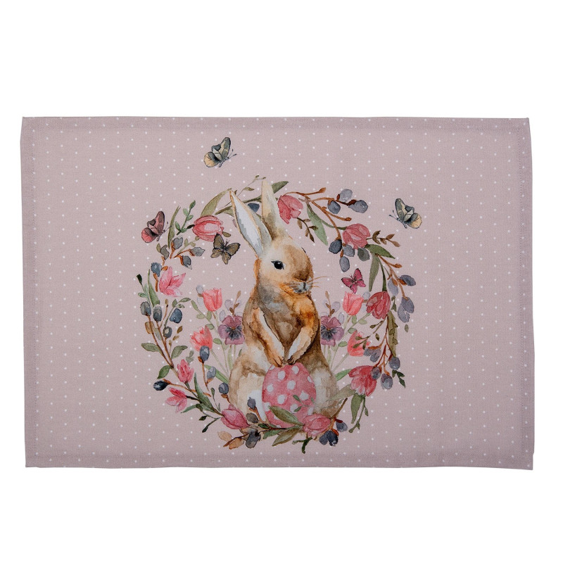 6ks bavlněné prostírání s králíčkem Happy Bunny - 48*33 cm
