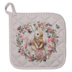 Bavlněná chňapka - podložka s králíčkem Happy Bunny - 20*20 cm