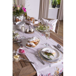 Bavlněný běhoun na stůl s králíčkem Happy Bunny - 50*140 cm