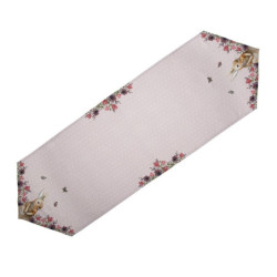 Bavlněný běhoun na stůl s králíčkem Happy Bunny - 50*160 cm