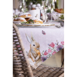 Bavlněný běhoun na stůl s králíčkem Happy Bunny - 50*160 cm