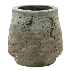 Béžovo-hnědý cementový květináč Mosse - Ø 14*14 cm